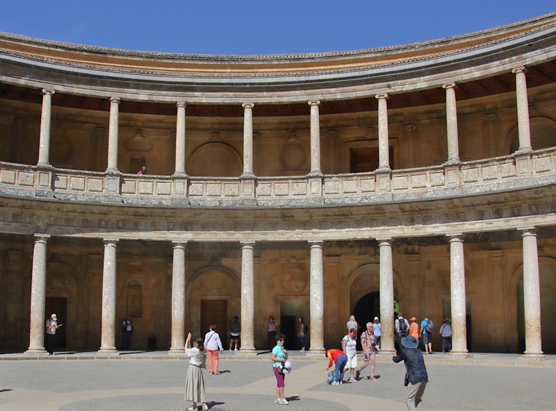 Charles V Palace Courtyard, Alhambra, Granada, Spain