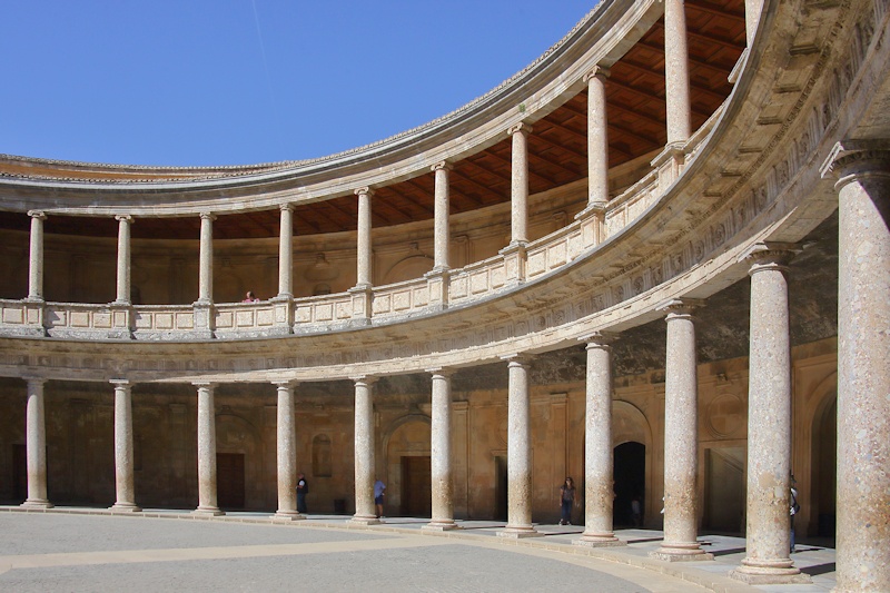 Charles V Palace Courtyard, Alhambra, Granada, Spain