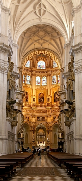 Cathedral Nave and main Altar, Granada, Spain