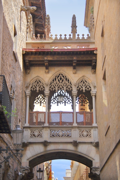 Old city street, Barcelona, Spain