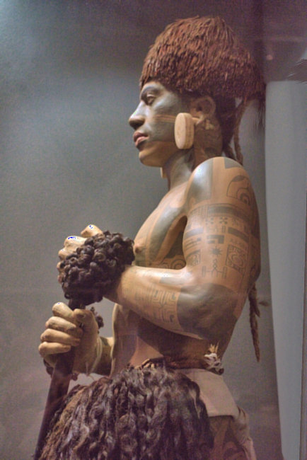 In the Wellington museum1958 model of a 19th century Marquesan warrior