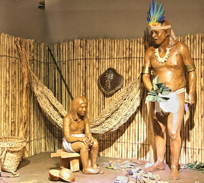 Depiction of  Pre-Columbian healing ritual, Gold Museum, San Jose, Costa Rica